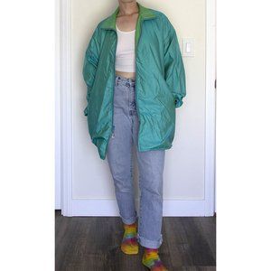 Vintage Reversible Blue Green Windbreaker Zip Up Jacket